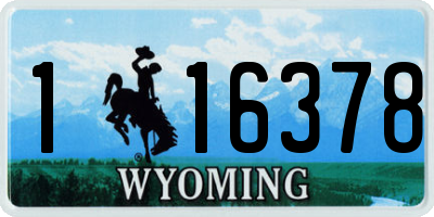 WY license plate 116378