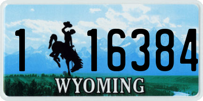 WY license plate 116384