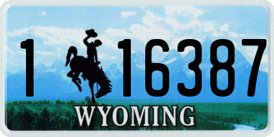 WY license plate 116387