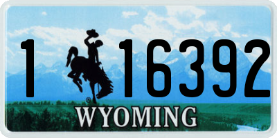 WY license plate 116392
