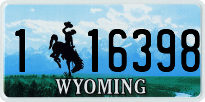 WY license plate 116398