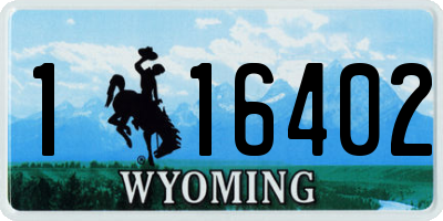 WY license plate 116402