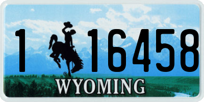 WY license plate 116458