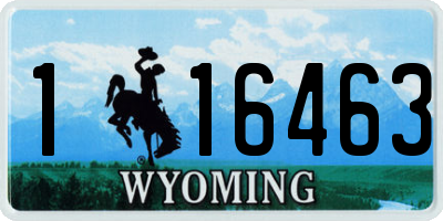 WY license plate 116463