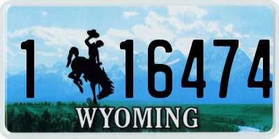 WY license plate 116474