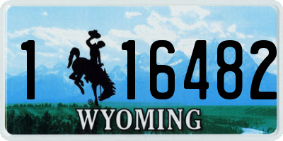 WY license plate 116482