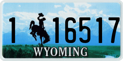 WY license plate 116517