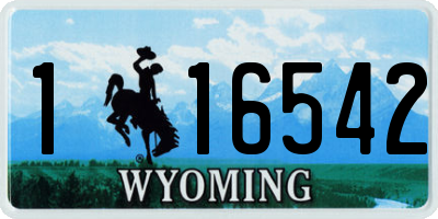 WY license plate 116542