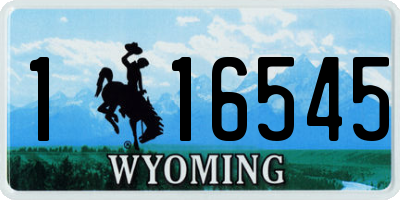 WY license plate 116545