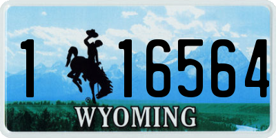 WY license plate 116564