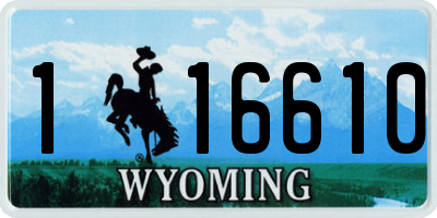 WY license plate 116610