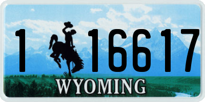 WY license plate 116617
