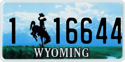 WY license plate 116644