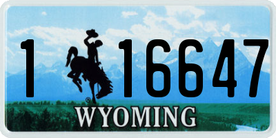 WY license plate 116647