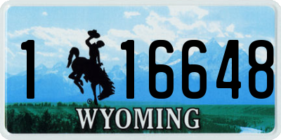 WY license plate 116648