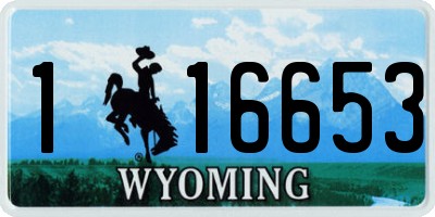 WY license plate 116653