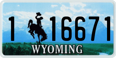 WY license plate 116671