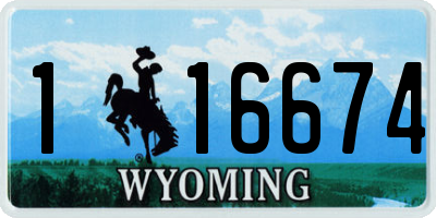 WY license plate 116674