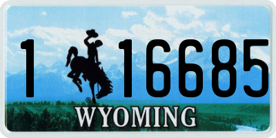 WY license plate 116685