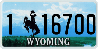 WY license plate 116700