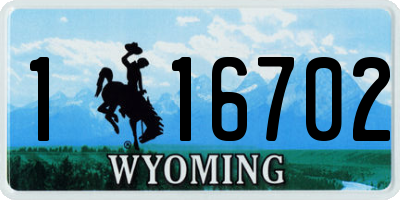 WY license plate 116702