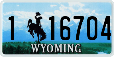 WY license plate 116704