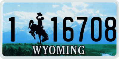 WY license plate 116708