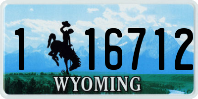 WY license plate 116712