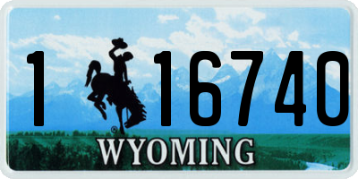 WY license plate 116740