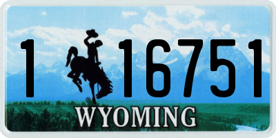 WY license plate 116751