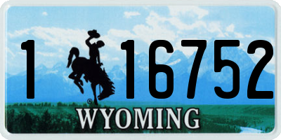 WY license plate 116752