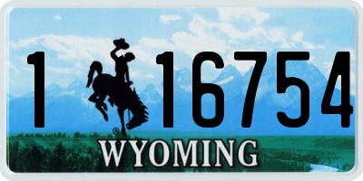 WY license plate 116754