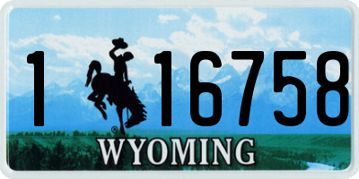 WY license plate 116758