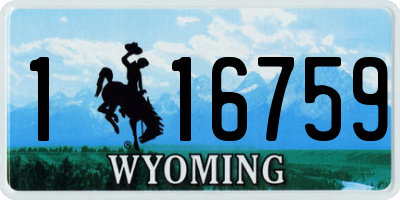 WY license plate 116759