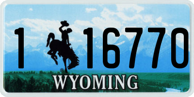 WY license plate 116770
