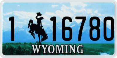 WY license plate 116780