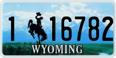 WY license plate 116782