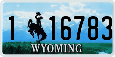WY license plate 116783