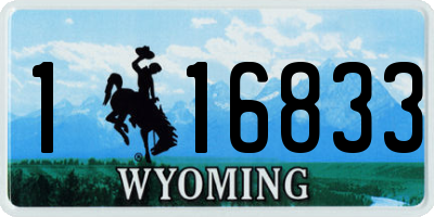 WY license plate 116833