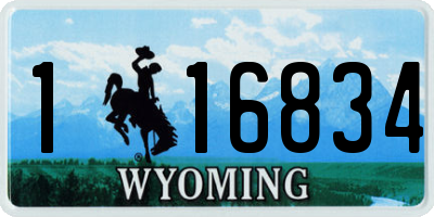 WY license plate 116834