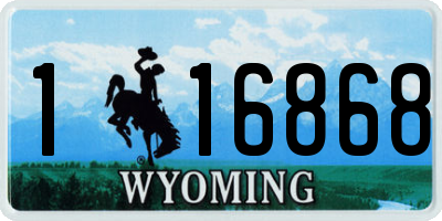 WY license plate 116868