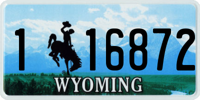 WY license plate 116872