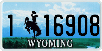 WY license plate 116908