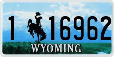 WY license plate 116962