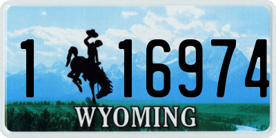 WY license plate 116974