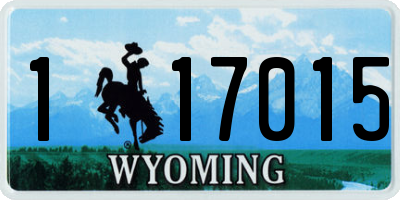 WY license plate 117015
