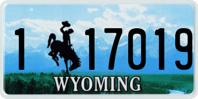 WY license plate 117019