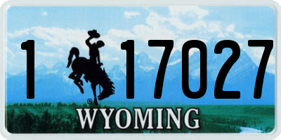 WY license plate 117027