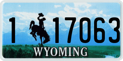 WY license plate 117063