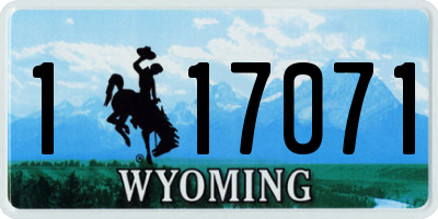 WY license plate 117071